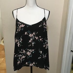 Black floral spaghetti strap top